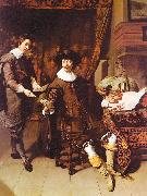 Thomas Constantijn Huygens and his Clerk oil painting
